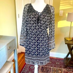 Madewell Black Black Casual Paisley Dress sz 6